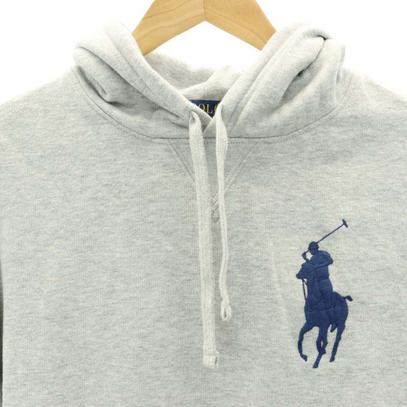新品未使用Polo Ralph Lauren フード付きパーカー 裏起毛グレー色 POLO RALPH LAUREN ポロ ラルフローレン 長袖フード パーカー 裏