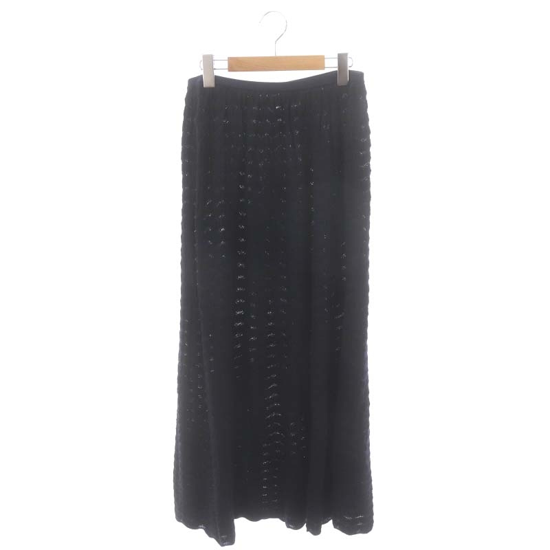 ドゥロワー Drawer 16G レーススカート ニット ロング フレア 透かし  