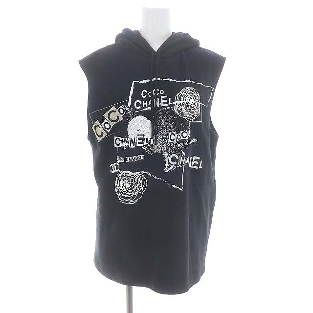 シャネル CHANEL グラフィティ ロゴ ノースリーブ パーカー プル 