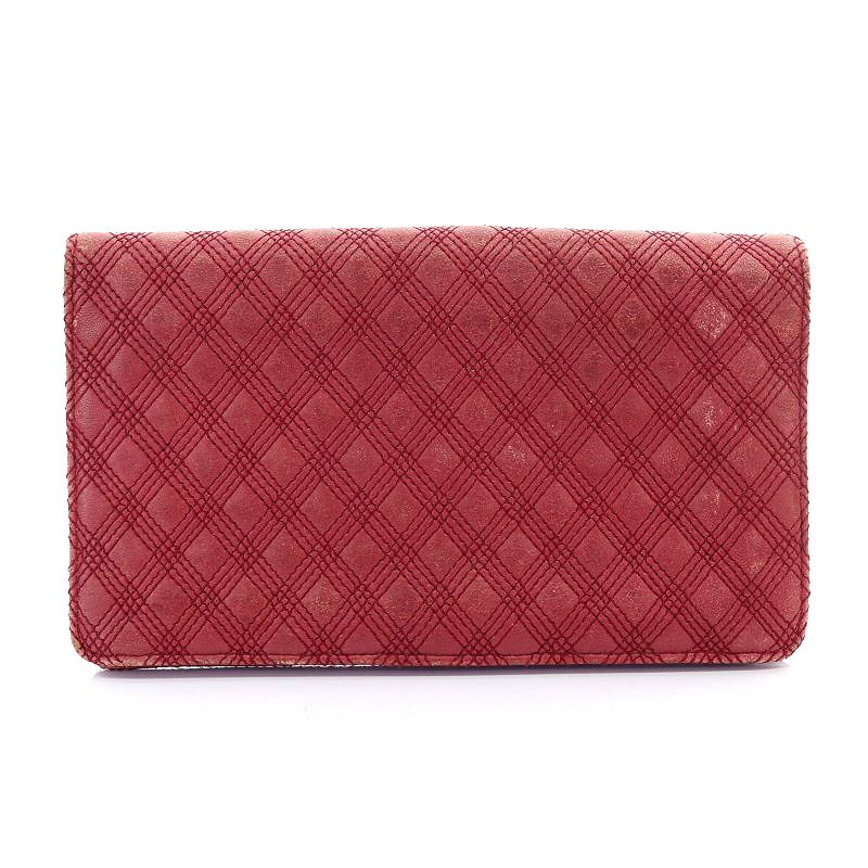 シャネル CHANEL 長財布 二つ折り マトラッセ ココマーク レザー 赤