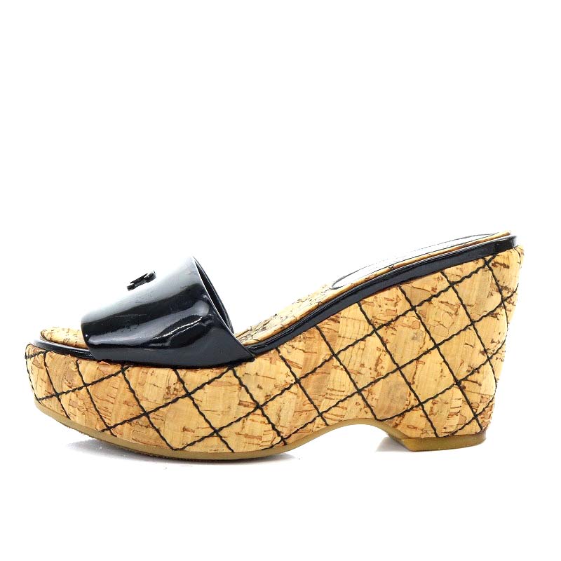 シャネル CHANEL マトラッセ サンダル ウェッジソール ココマーク