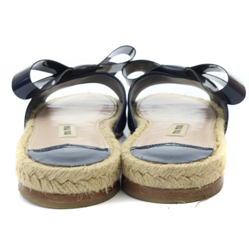 MIUMIU パテントリボンミュール ミュウミュウ miumiu パテント リボン フラットサンダル