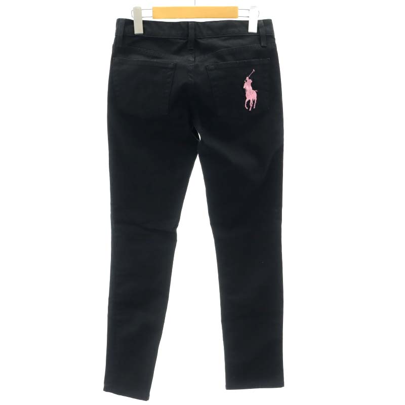 POLOラルフローレンブラックスキニーデニム ジッパーポケット付き