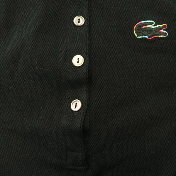 LACOSTE ロゴ刺繍 ストレッチポロワンピース ◇LACOSTE◇ ロゴ ストレッチ ポロ ドレス/ワンピース コットン