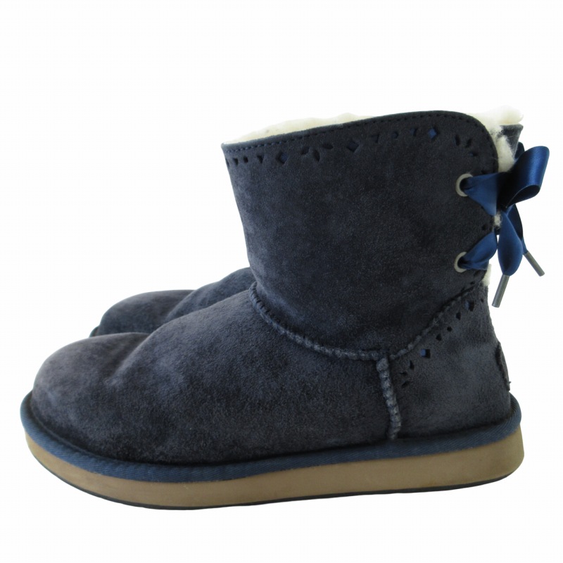 アグ UGG ムートンブーツ ショートブーツ リボン 1010285 青系 ブルー