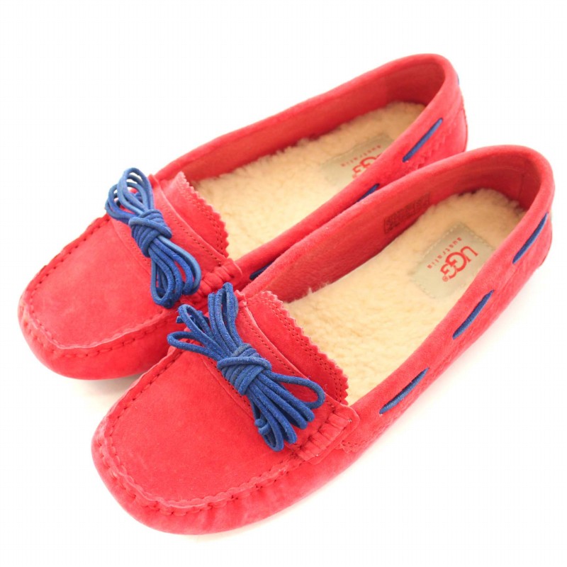 UGG シューズ フラットシューズ モカシン レッド スエード UGG