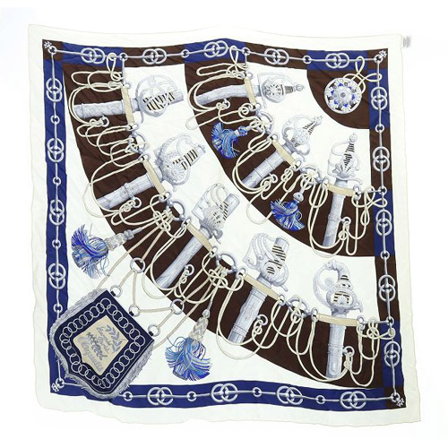 エルメス HERMES 22SS Cliquetis カチカチ 剣柄 カレ90 スカーフ 総柄