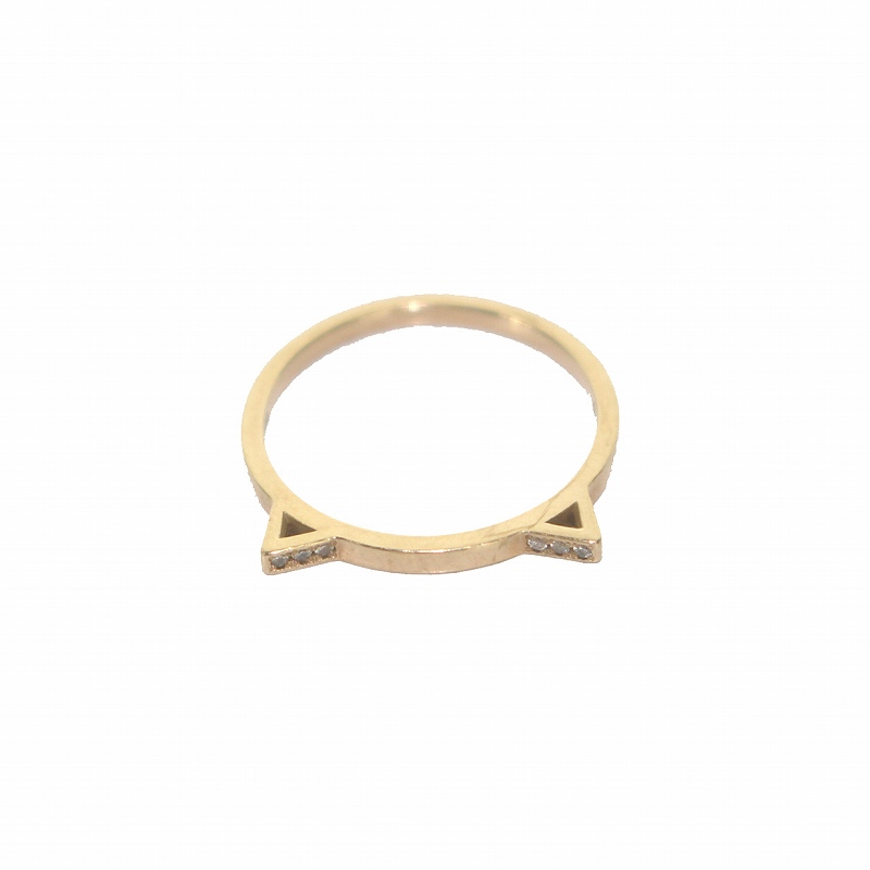 アーカー AHKAH キトゥンリング 指輪 猫耳 ダイヤモンド 0.04ct K10 