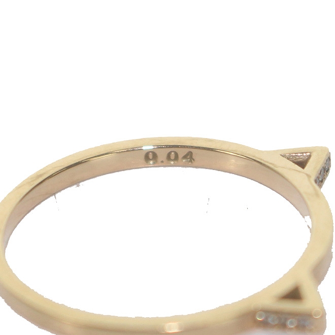 アーカー猫耳デザイン ゴールドリング アーカー AHKAH キトゥンリング 指輪 猫耳 ダイヤモンド 0.04ct