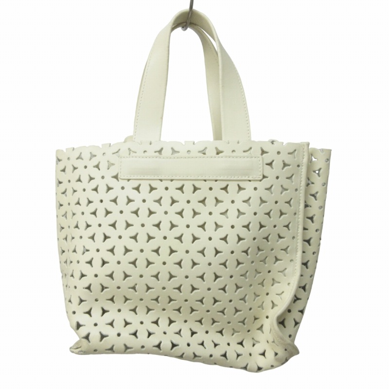 【希少】FURLA フルラ　パンチングレザーバック　白 FURLA ホワイト レザーバッグ パンチングデザイン バッグ