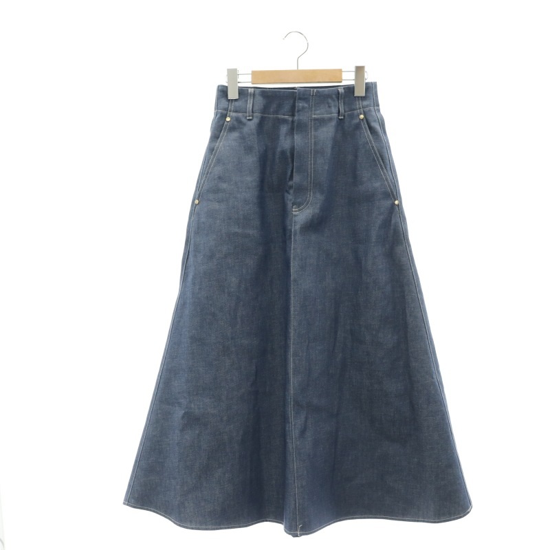 エブール ebure 23SS リアクティブデニム トラペーズスカート ロング丈 