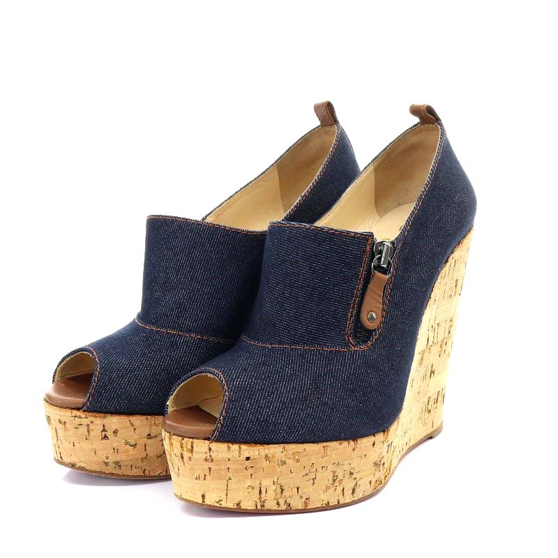 クリスチャンルブタンデニムパンプス39