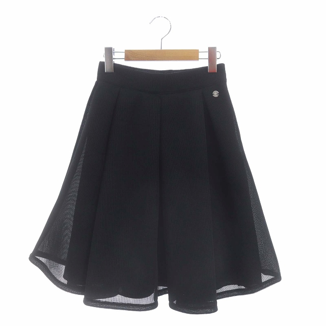 レペット Repetto メッシュ サーキュラースカート 膝丈 フレア XS 黒 