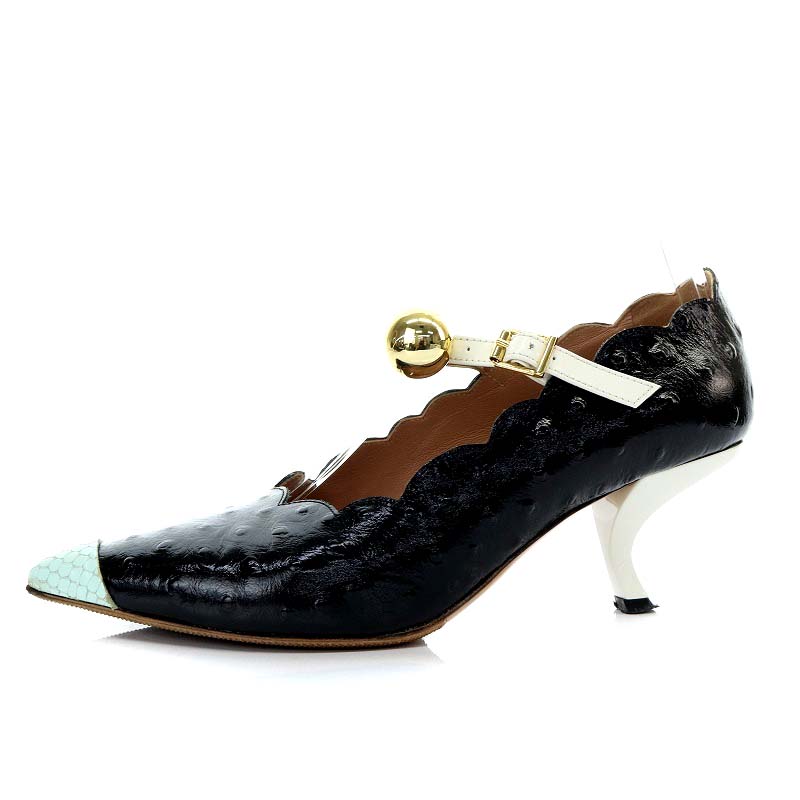 マルニ MARNI パンプス ハイヒール ポインテッドトゥ ストラップ 