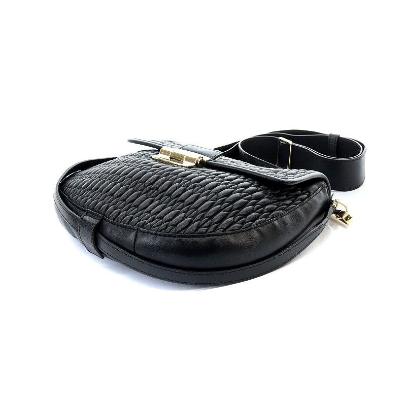フルラ FURLA クラブミニ ショルダーバッグ キルティング レザー 黒 