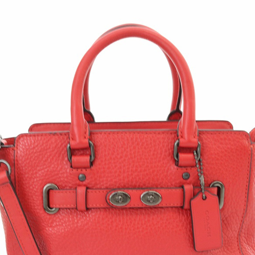 COACH コーチ スワッガー キャリーオール 赤 レザーハンドバッグ 2way 