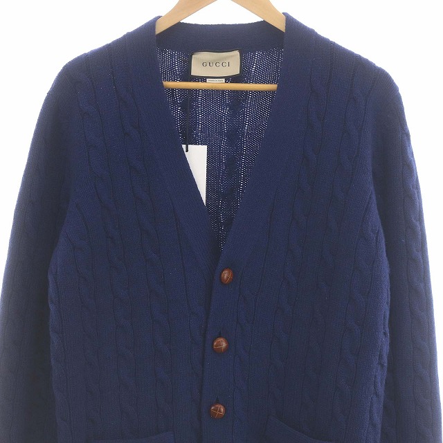 GUCCI カーディガンネイビーwebストライプ