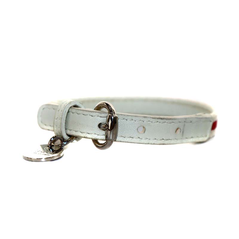 グッチ GUCCI チャリティブレスレット ベルトモチーフ レザー 白 