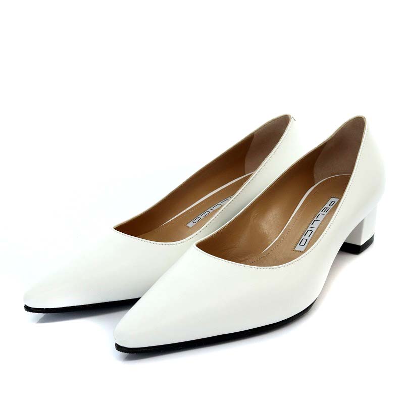 ペリーコ PELLICO パンプス チャンキーヒール ポインテッドトゥ レザー 