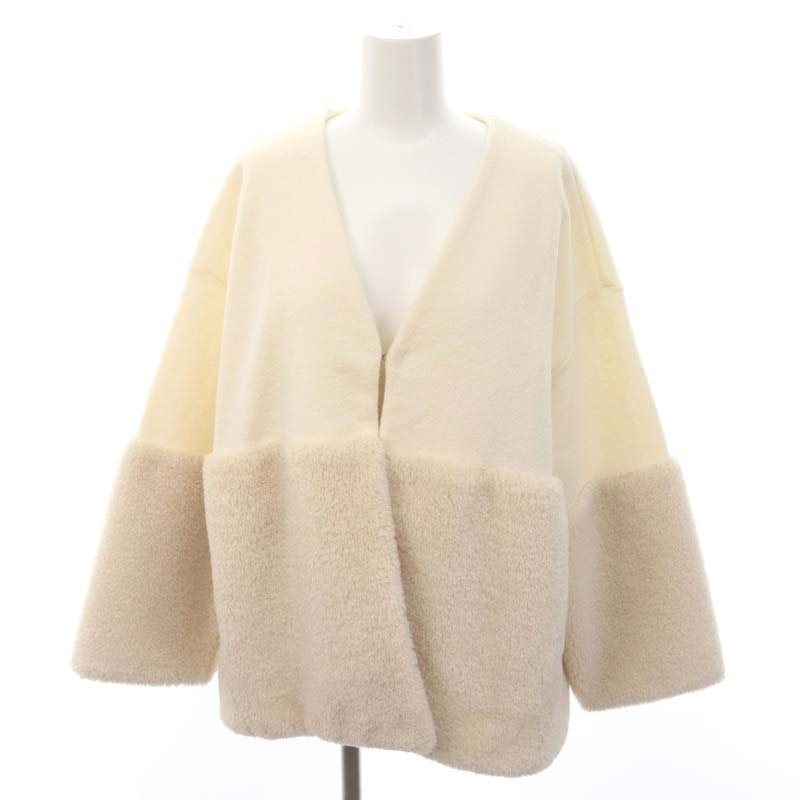 ヨリ yori Vネックファーショートコート ノーカラー アウター F  
