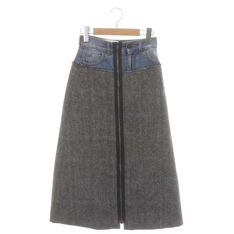 マルタンマルジェラ 1 Martin Margiela 1 デニム×ツイード 切替 台形 