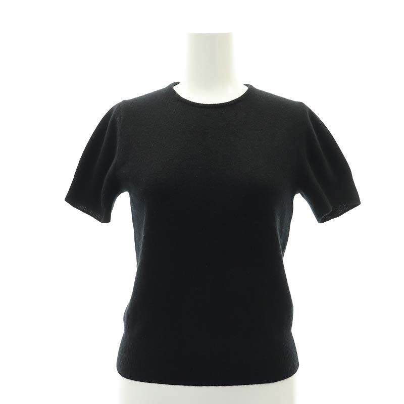 アール R カシミヤ混半袖ニット セーター 32 黒 ブラック /HK □OS  
