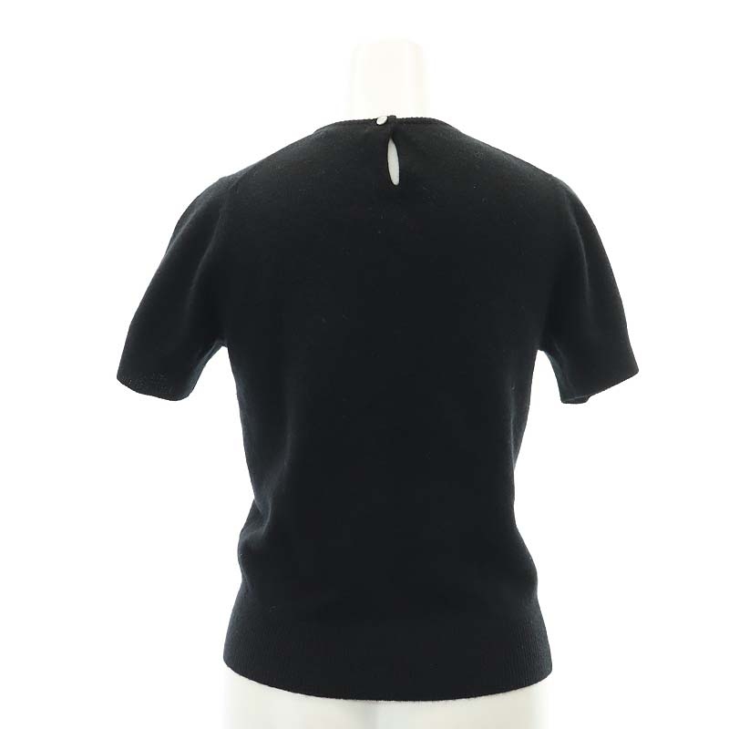 アール R カシミヤ混半袖ニット セーター 32 黒 ブラック /HK □OS  