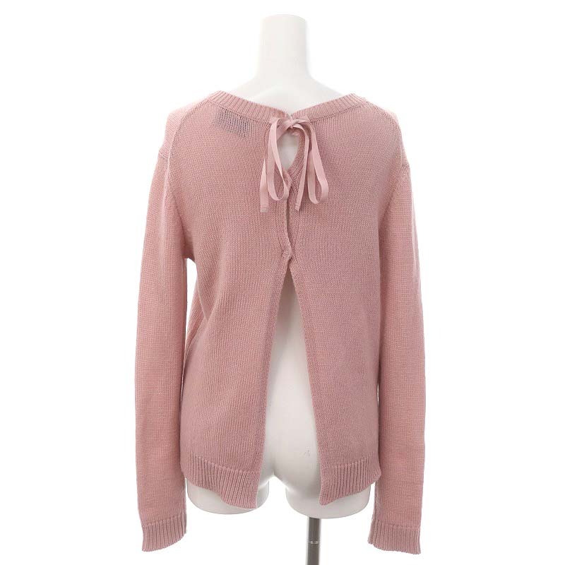 プラダ PRADA カシミヤ バックオープン ニット セーター 長袖 リボン  