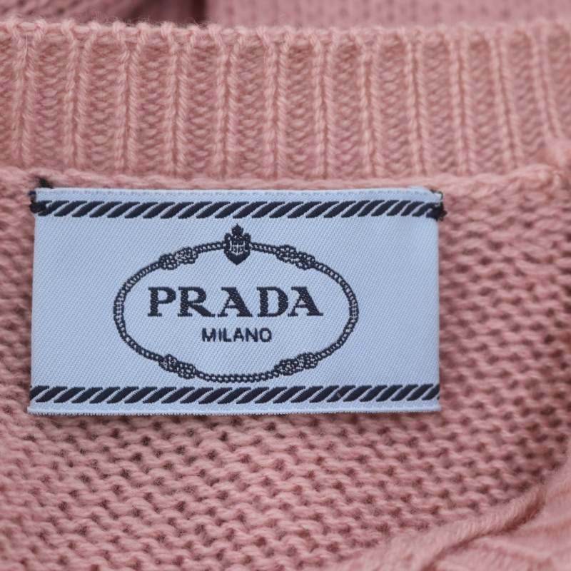 プラダ PRADA カシミヤ バックオープン ニット セーター 長袖 リボン 