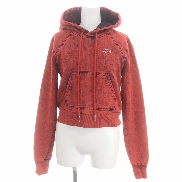 DIESEL D-ANGY-HOOD TRACK ダメージ グレー S パーカー