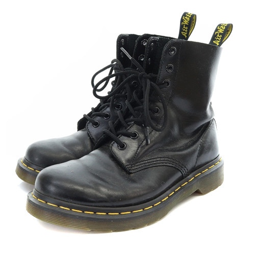 Dr. Martens ブーツ UK6 値下交渉可！ ドクターマーチン Shriver Hi 厚底ブーツ UK6 レザー 黒 - メルカリ