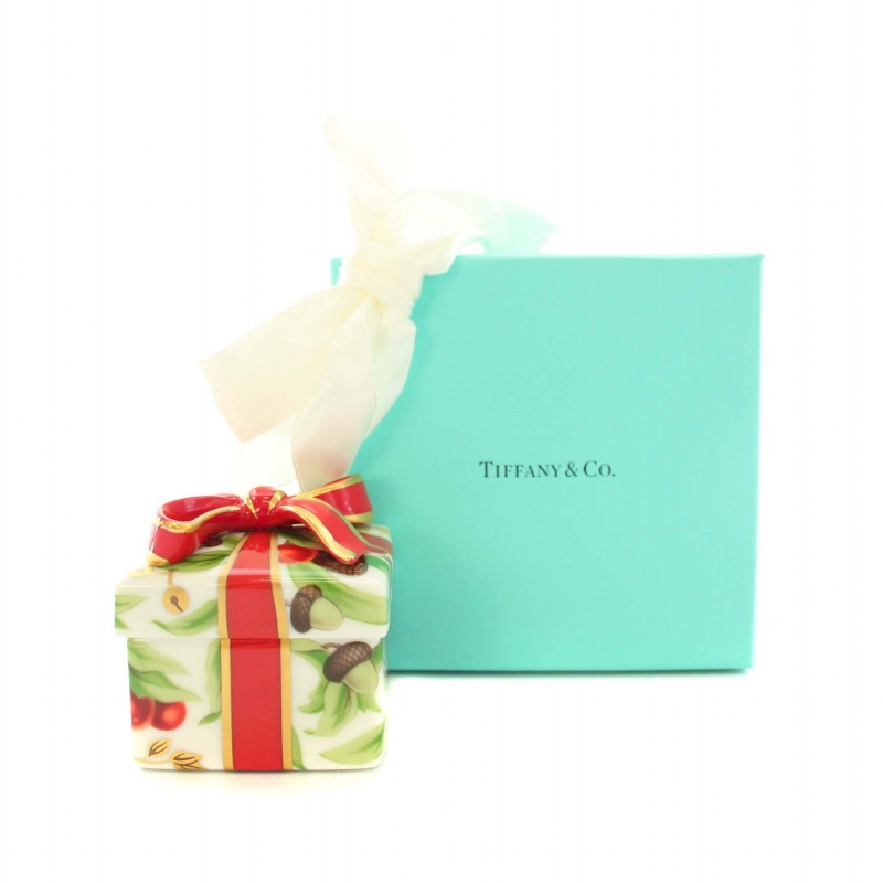 Tiffany & Co. TIFFANY HOLIDAY Trinket Box Ribbon Lidded Xmas