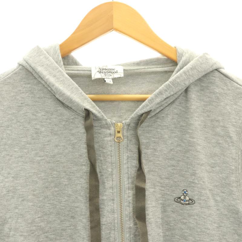 ヴィヴィアンウエストウッド マンパーカーオーブ刺繍ジップサイズ44