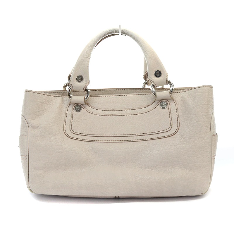 セリーヌ CELINE ブギーバッグ ハンドバッグ レザー 白 ホワイト □OH  