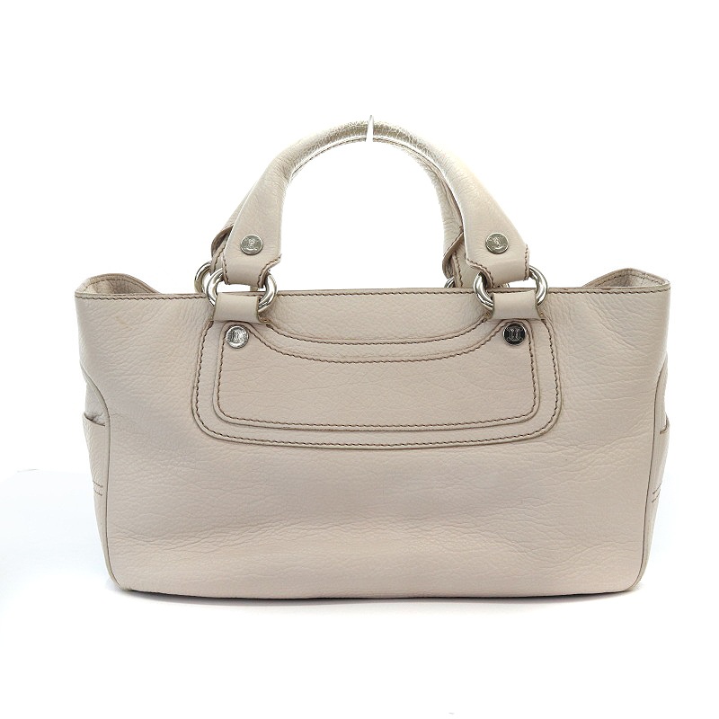 セリーヌ CELINE ブギーバッグ ハンドバッグ レザー 白 ホワイト □OH  
