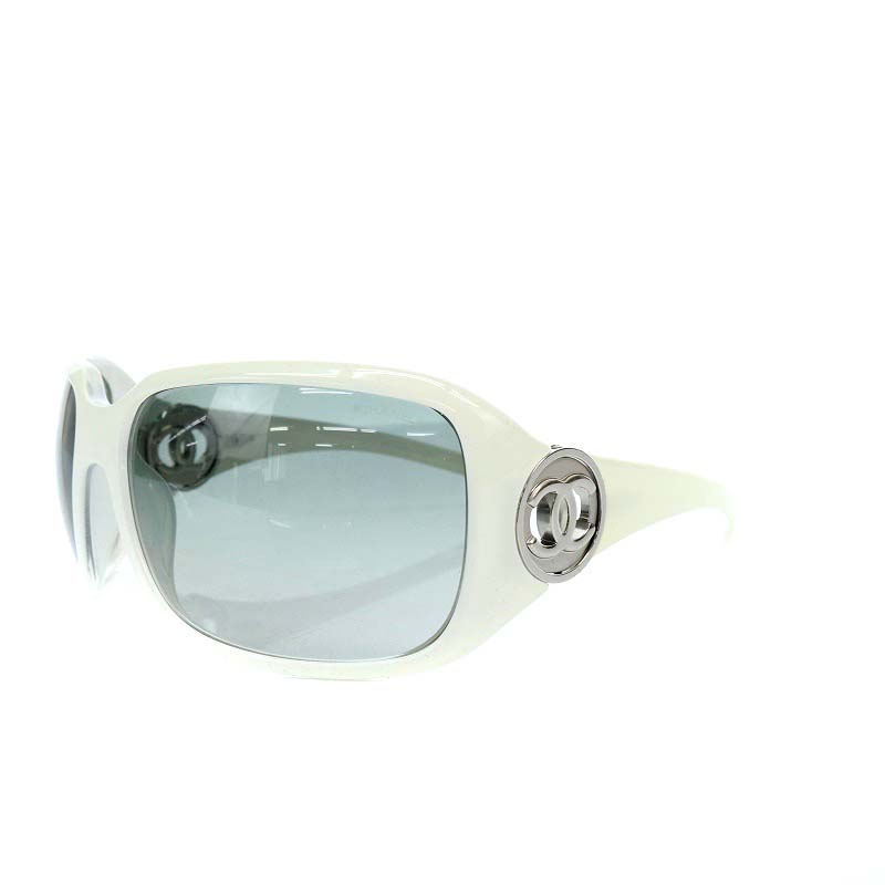 シャネル CHANEL サングラス ココマーク 度なし 65□17-115 白 