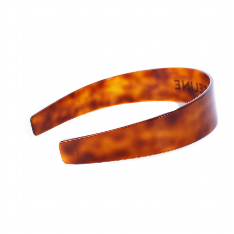 セリーヌ CELINE Headband ヘッドバンド カチューシャ ロゴ 茶