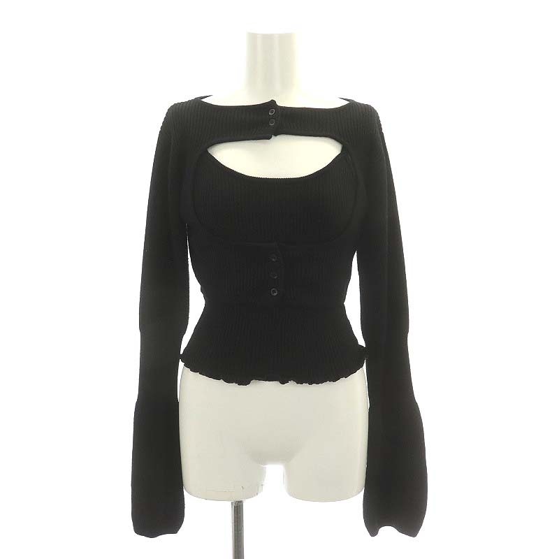 andmary Marie knit tops Black（Bubbles - 値下げ andmary