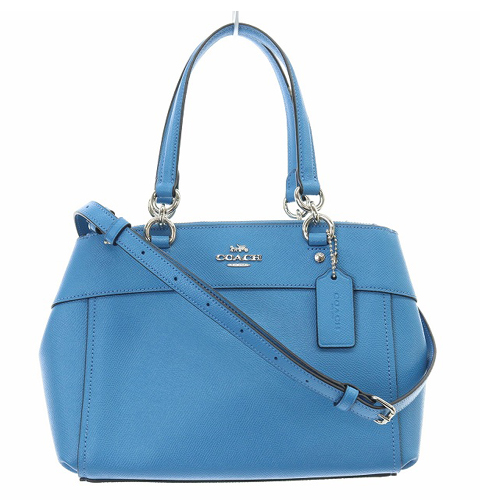 コーチ COACH ハンドバッグ ショルダーバッグ 2way レザー ロゴ 青 