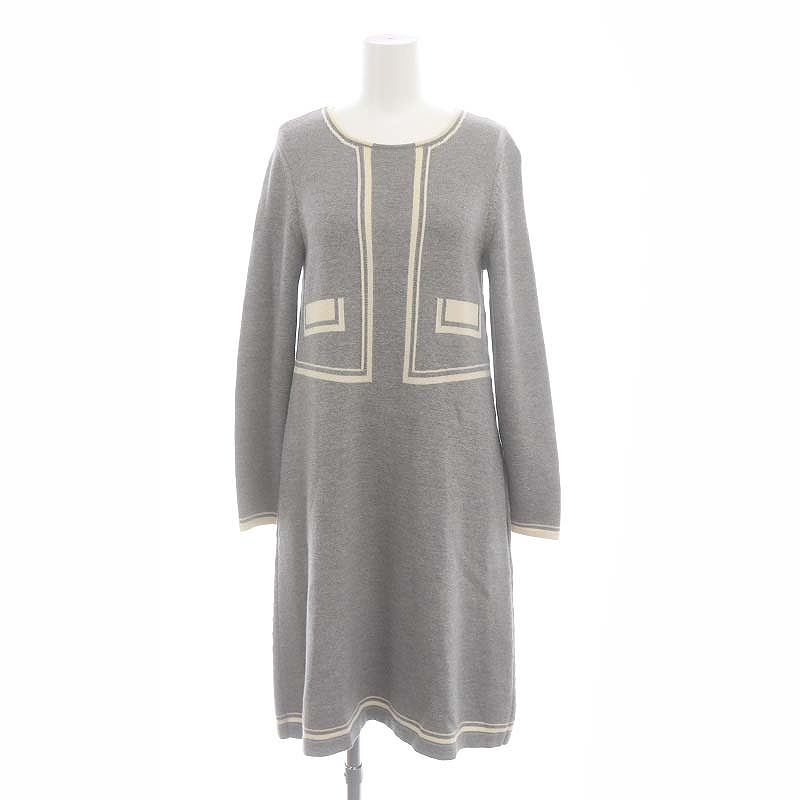 フォクシー FOXEY Trompe Loeil ニットワンピース ロング 長袖  