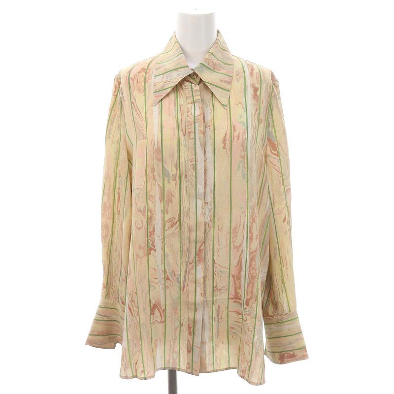 未使用品 マメクロゴウチ Mame Kurogouchi 22SS Marble Print Silk 