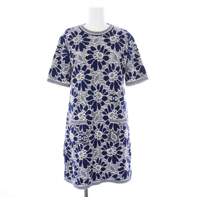 シャネル CHANEL 20P CC FLOWER KNIT DRESS フラワー ココマーク  