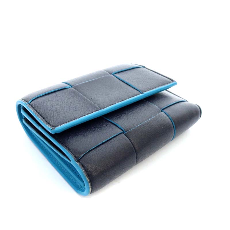 Bottega Veneta ボッテガヴェネタ 三つ折り財布 ネイビー 紺