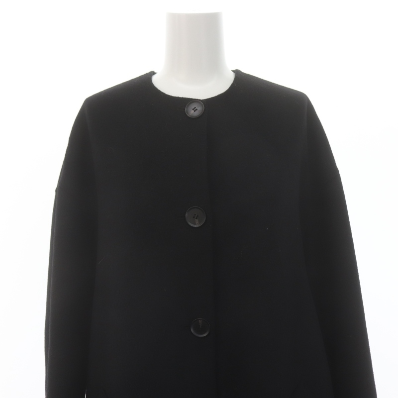 ザラ ZARA ウールブレンド ラウンドネックコート ノーカラー アウター 