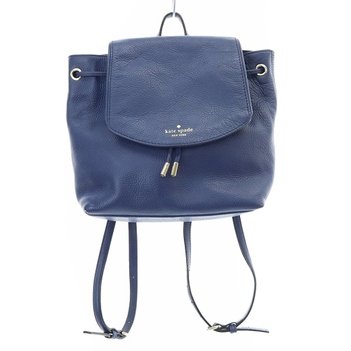 ケイトスペード KATE SPADE レザー リュックサック ロゴ 青 ブルー 