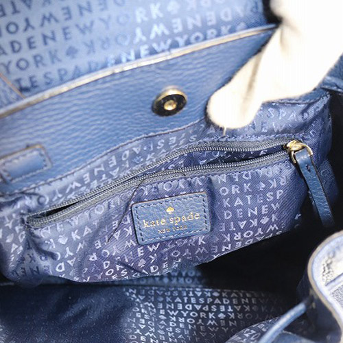 ケイトスペード KATE SPADE レザー リュックサック ロゴ 青 ブルー 