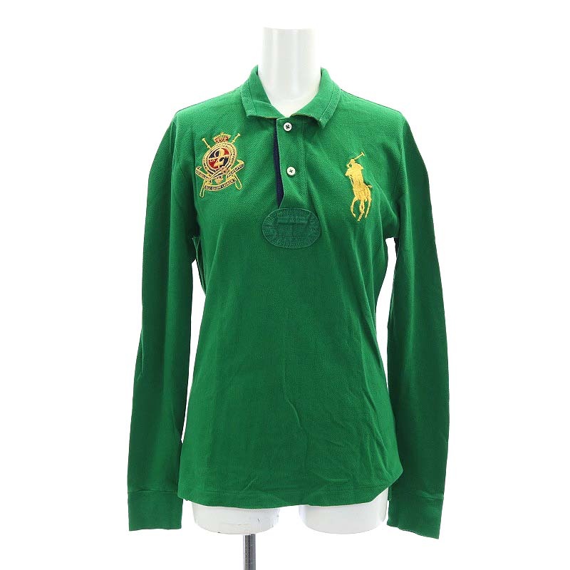 ラルフローレン RALPH LAUREN 長袖 ポロシャツ ビッグポニー L 緑 
