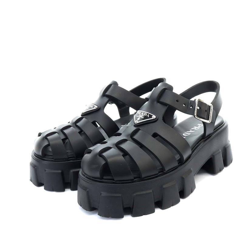 未使用品 プラダ PRADA モノリス フォームラバー サンダル 