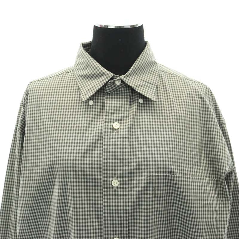 リノ LENO BUTTON DOWN SHIRT ギンガムチェック シャツ ダブルボタン 