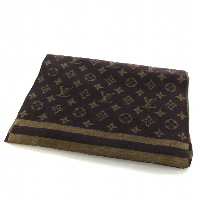 ルイヴィトン LOUIS VUITTON カシミヤシルク モノグラムマフラー  